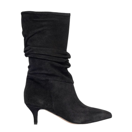 Stivale in camoscio nero Gagliotta Agua 2433 con gambale arricciato