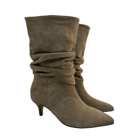 Stivale in camoscio taupe Gagliotta Agua 2433 con gambale arricciato