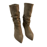 Stivale in camoscio taupe Gagliotta Agua 2433 con gambale arricciato