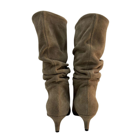 Stivale in camoscio taupe Gagliotta Agua 2433 con gambale arricciato