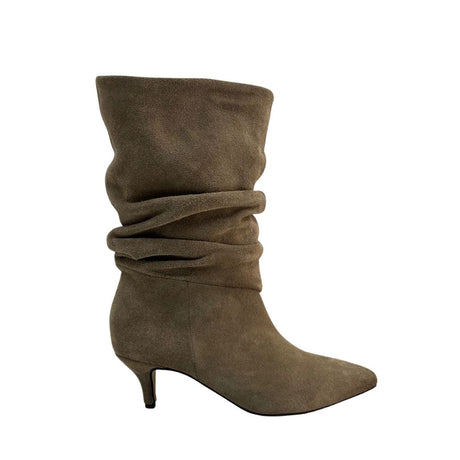 Stivale in camoscio taupe Gagliotta Agua 2433 con gambale arricciato