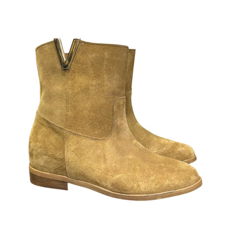 Stivaletto in camoscio cuoio Gagliotta Roma V80 con rialzo interno