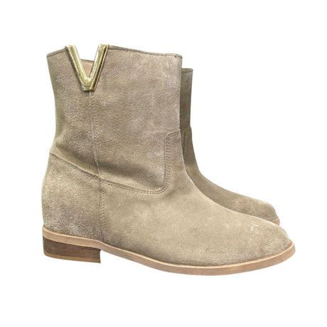 Stivaletto taupe in camoscio Gagliotta Roma V80 con rialzo interno