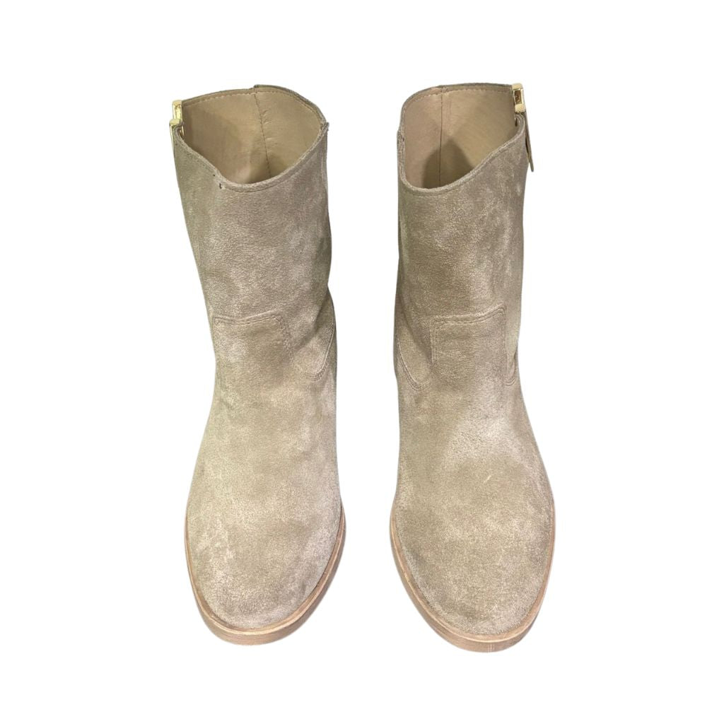 Stivaletto taupe in camoscio Gagliotta Roma V80 con rialzo interno