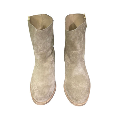 Stivaletto taupe in camoscio Gagliotta Roma V80 con rialzo interno