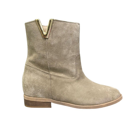 Stivaletto taupe in camoscio Gagliotta Roma V80 con rialzo interno