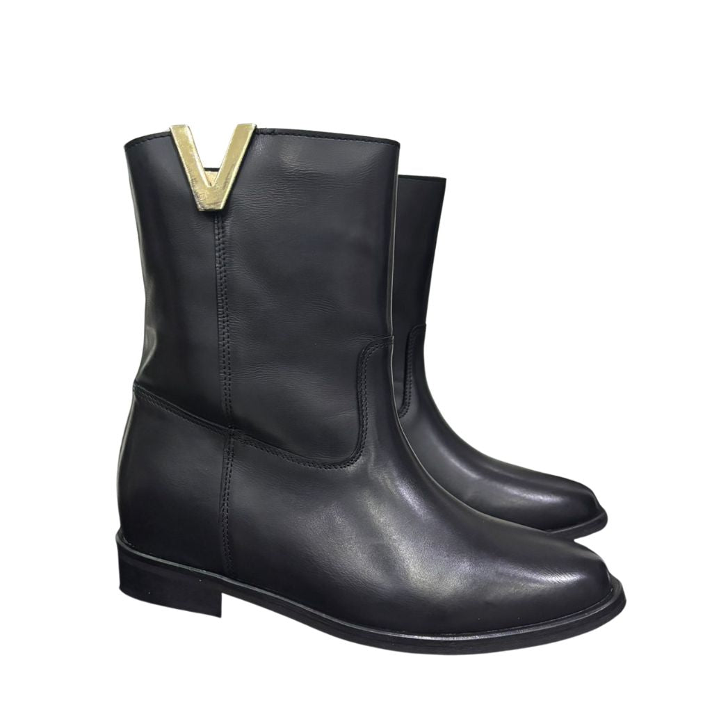Stivaletto nero Gagliotta Roma V80 con rialzo interno