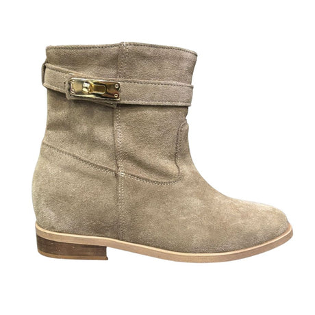 Stivaletto taupe in camoscio Gagliotta Roma con rialzo interno
