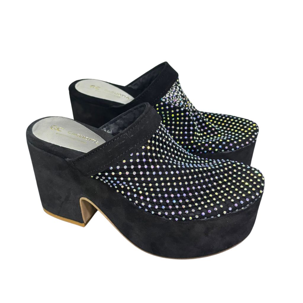 Sabot Gagliotta in camoscio nero con rete