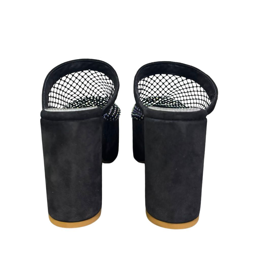 Sabot Gagliotta in camoscio nero con rete