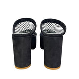 Sabot Gagliotta in camoscio nero con rete