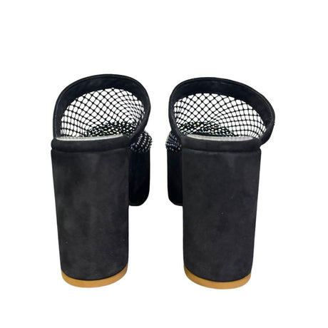 Sabot Gagliotta in camoscio nero con rete
