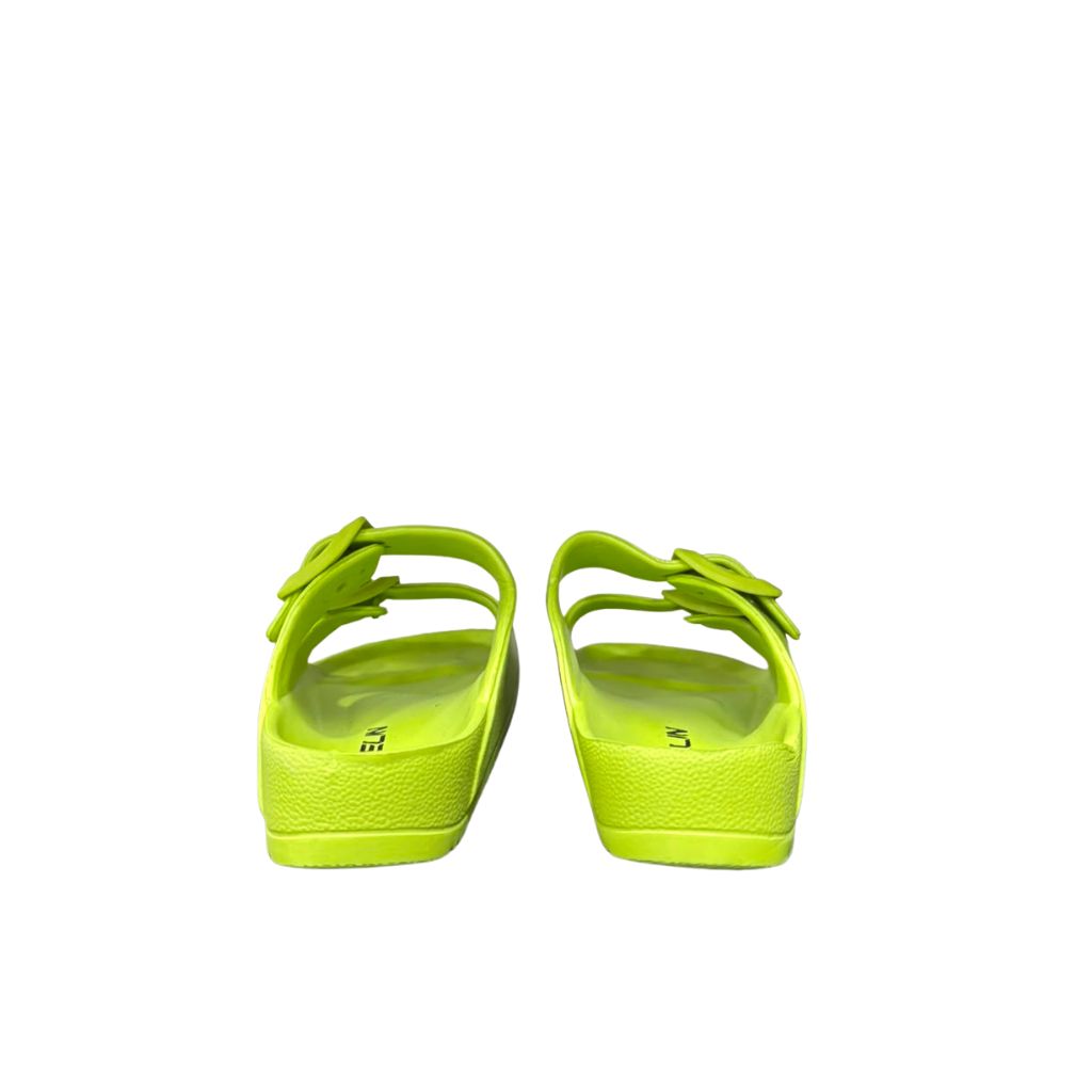 Sandalo Gioselin EVA doppia fascia con fibbia, color verde lime.