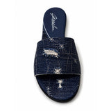 Sandalo Gioselin fantasia effetto denim strappato