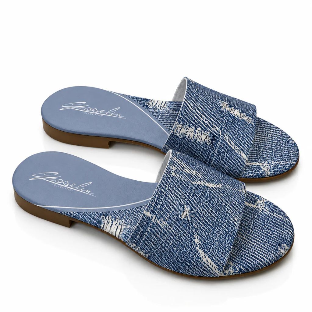 Sandalo Gioselin fantasia effetto denim