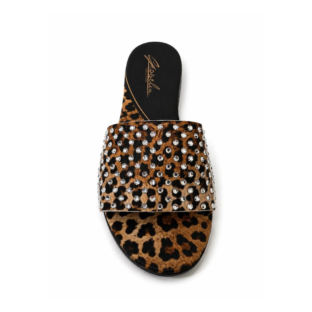 Sandalo Gioselin leopardato con strass