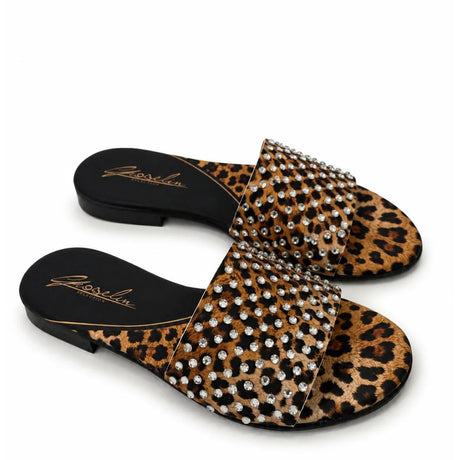 Sandalo Gioselin leopardato con strass