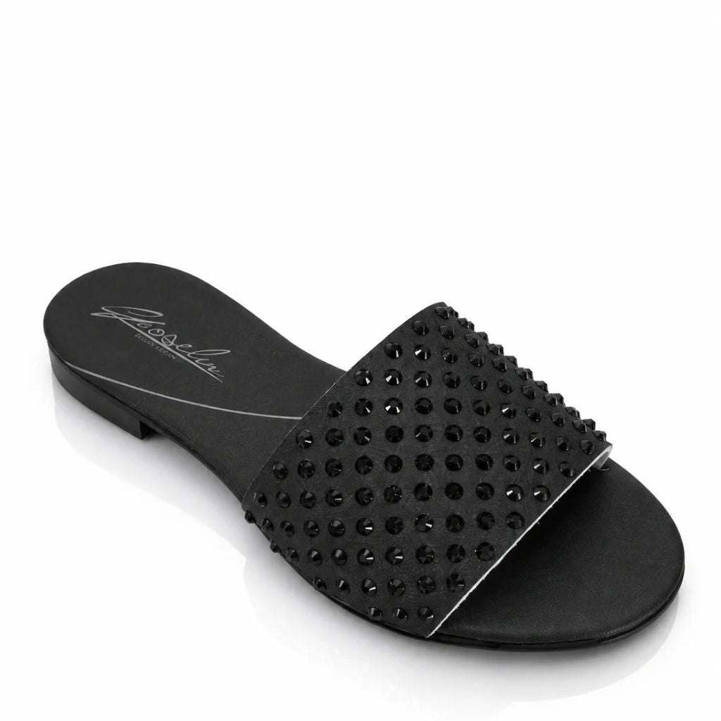 Sandalo Gioselin total black con strass