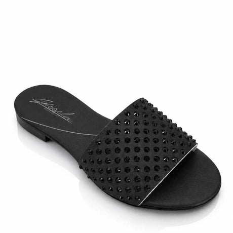 Sandalo Gioselin total black con strass