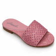 Sandalo Gioselin rosa con pizzo e strass