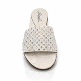 Sandalo Gioselin bianco con strass