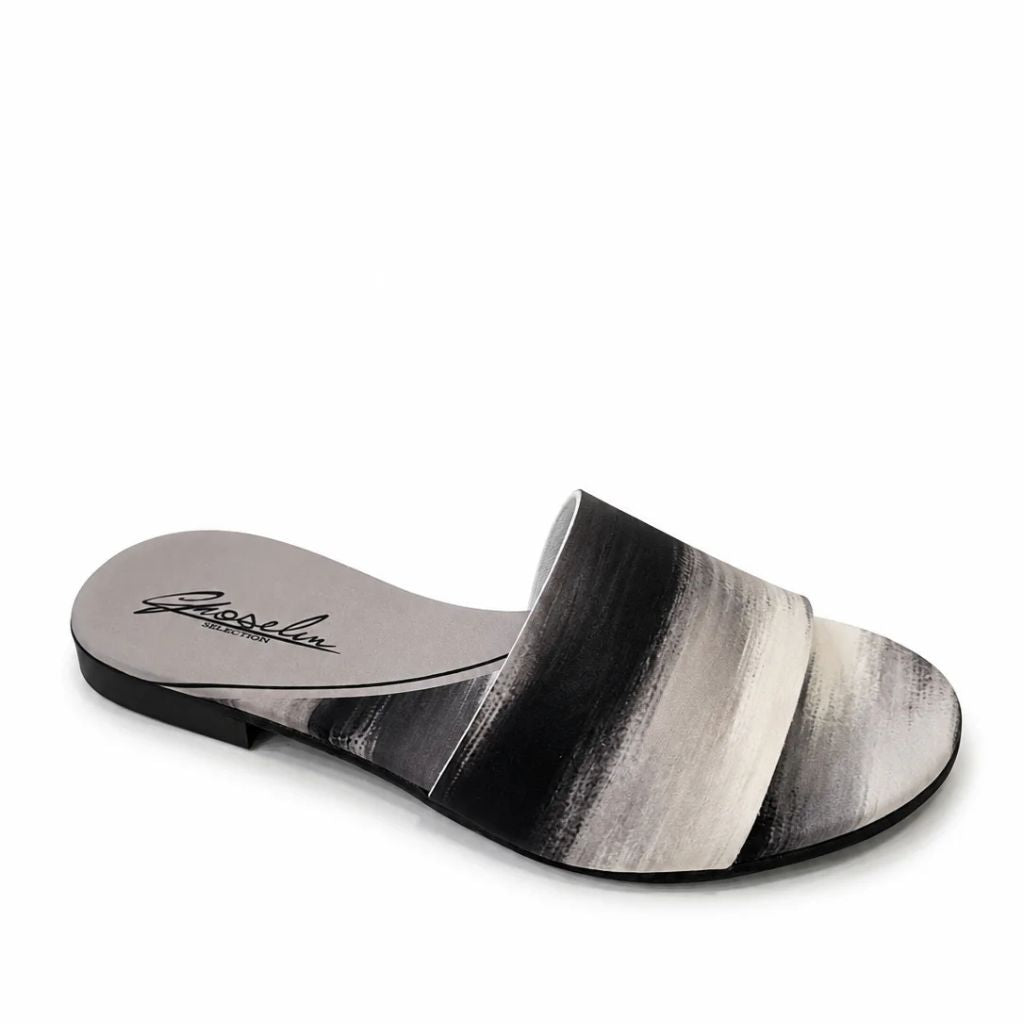 Sandalo Gioselin fantasia tie-dye bianco e nero