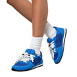 Sneakers Gioselin LOW blu elettrico con tomaia in scamosciato e mesh, lacci trekking con perline decorative