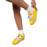 Sneakers Gioselin LOW gialle con lacci trekking decorativi, tomaia in mesh e suola gum