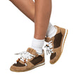 Sneakers Gioselin LOW marrone con tomaia in scamosciato camel e mesh, lacci trekking con perline in resina ambrata