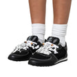 Sneakers Gioselin LOW nere con lacci trekking decorativi, mesh e pannelli in ecopelle