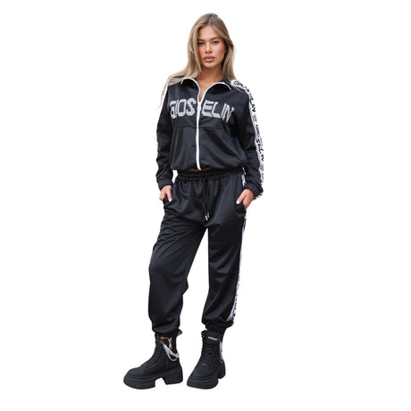 Tuta completa da donna Gioselin Pearl nera in tessuto acetato