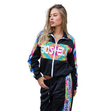 Tuta completa da donna Gioselin Pixel nera in tessuto acetato