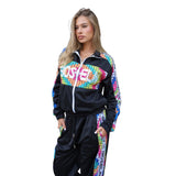 Tuta completa da donna Gioselin Pixel nera in tessuto acetato