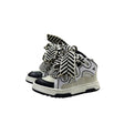 Sneaker alta Jammers London bianca e nera con maxi lacci a righe