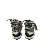 Sneaker alta Jammers London bianca e nera con maxi lacci a righe
