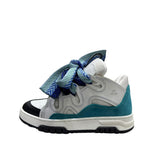 Sneaker alta Jammers London bianca con maxi lacci blu
