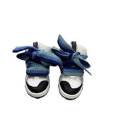 Sneaker alta Jammers London bianca con maxi lacci blu