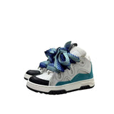 Sneaker alta Jammers London bianca con maxi lacci blu