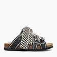 Ciabatta nera Jammers London con laccio chevron bianco e nero.