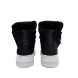Sneaker alta Jammers London nera con maxi lacci intrecciati e punta bianca