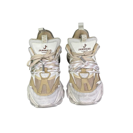 Sneaker Jammers London chunky in camoscio beige e panna