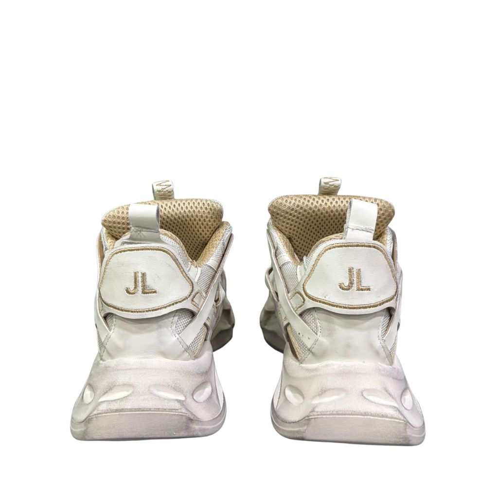 Sneaker Jammers London chunky in camoscio beige e panna