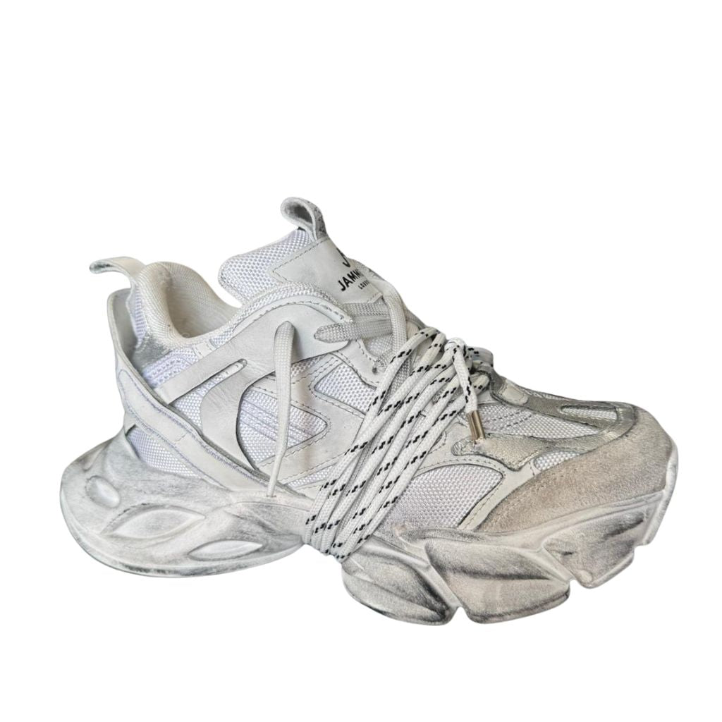 Sneaker Jammers chunky in camoscio ghiaccio e argento