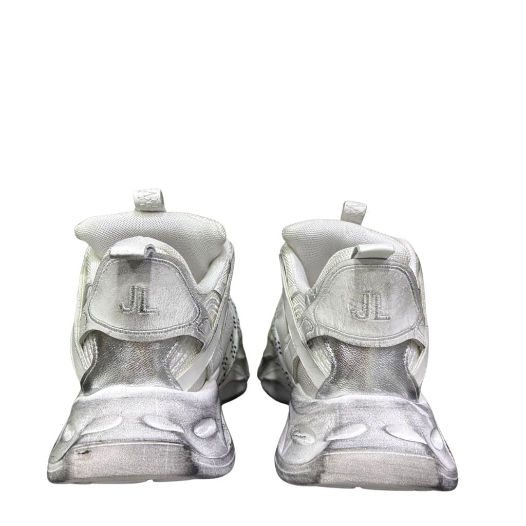 Sneaker Jammers chunky in camoscio ghiaccio e argento