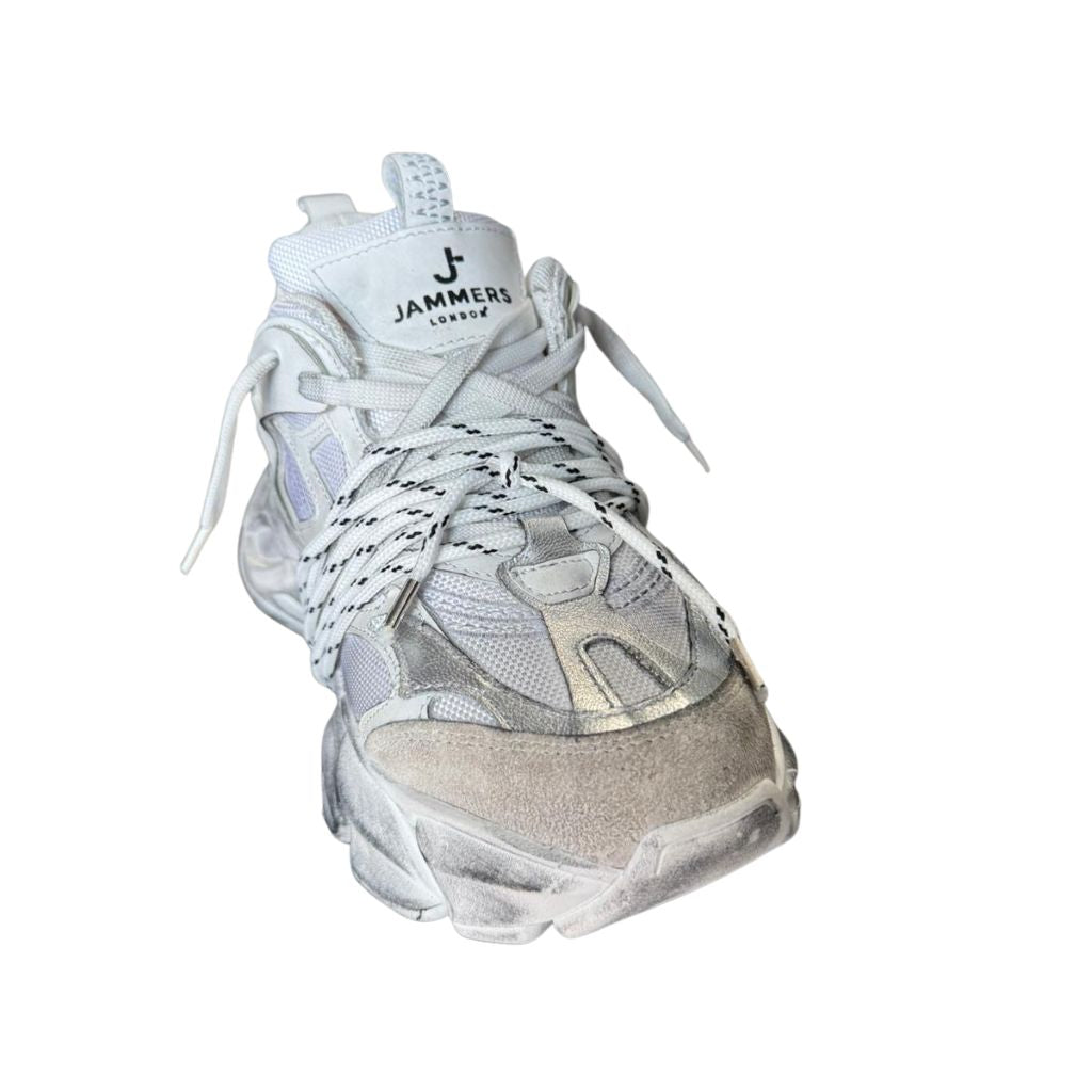 Sneaker Jammers chunky in camoscio ghiaccio e argento