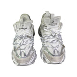 Sneaker Jammers chunky in camoscio ghiaccio e argento