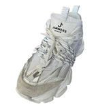 Sneaker Jammers chunky in camoscio ghiaccio, pelle bianca