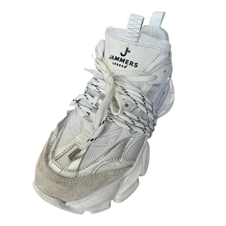 Sneaker Jammers chunky in camoscio ghiaccio, pelle bianca