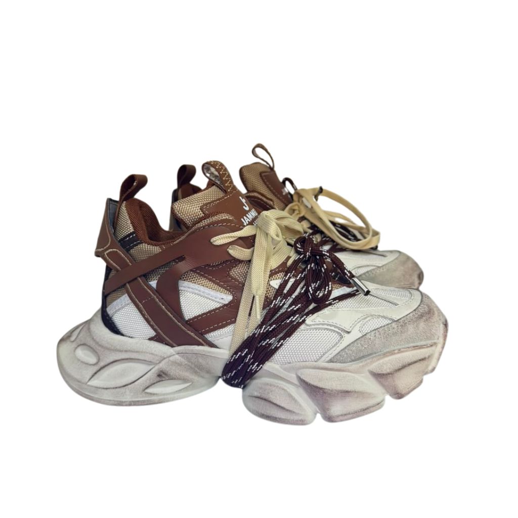Sneaker Jammers London chunky beige e cuoio