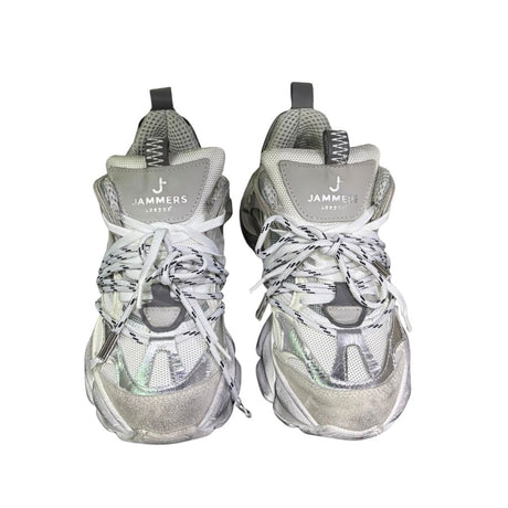 Sneaker Jammers London chunky in camoscio ghiaccio e argento
